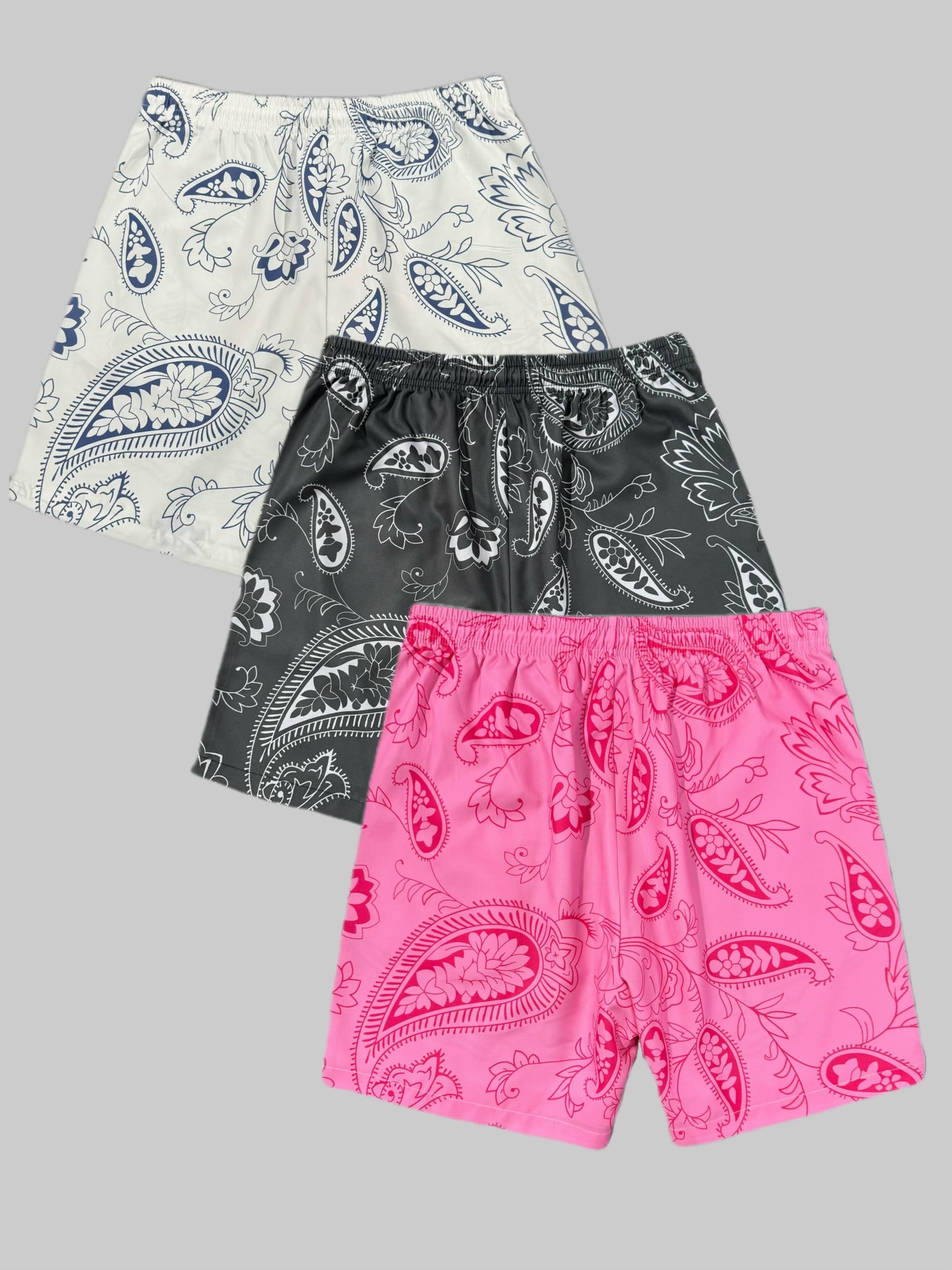 3pcs Men's Skeleton Graffiti Print Shorts
