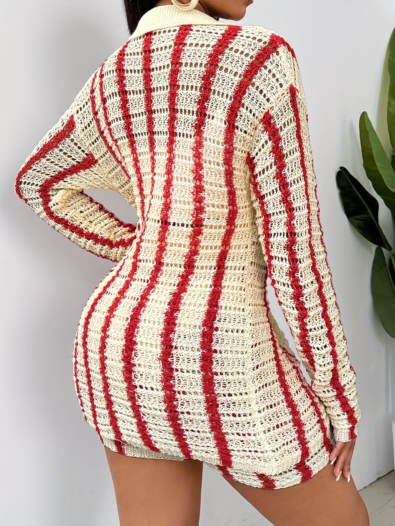 Two-Piece Color Knitted Pantsuit - Women's High Waist Shorts Outfits