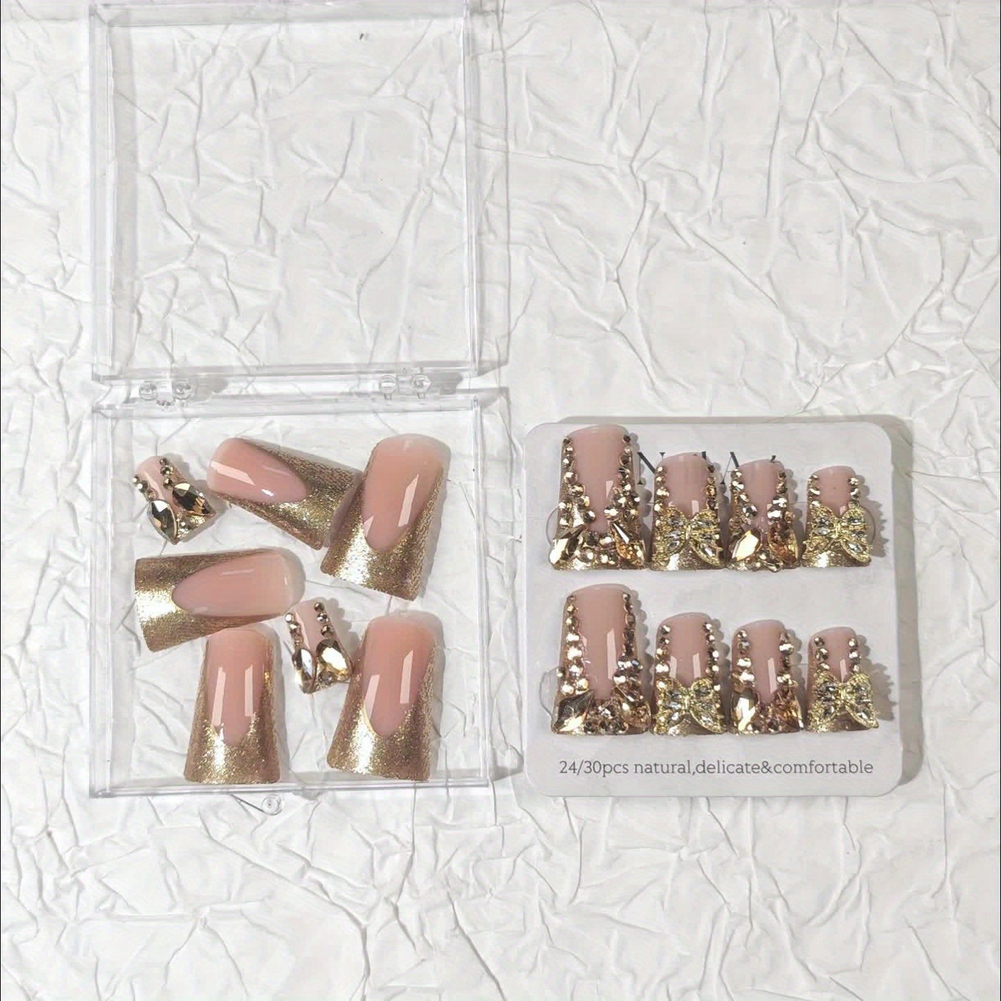 24pcs Luxe Brown Press-On Nails Set