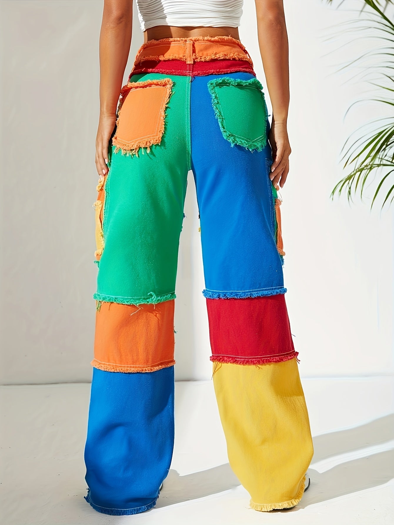 Colorblock Denim Jeans