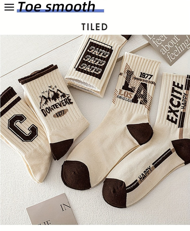 5 Pairs of Premium Men's Crew Socks