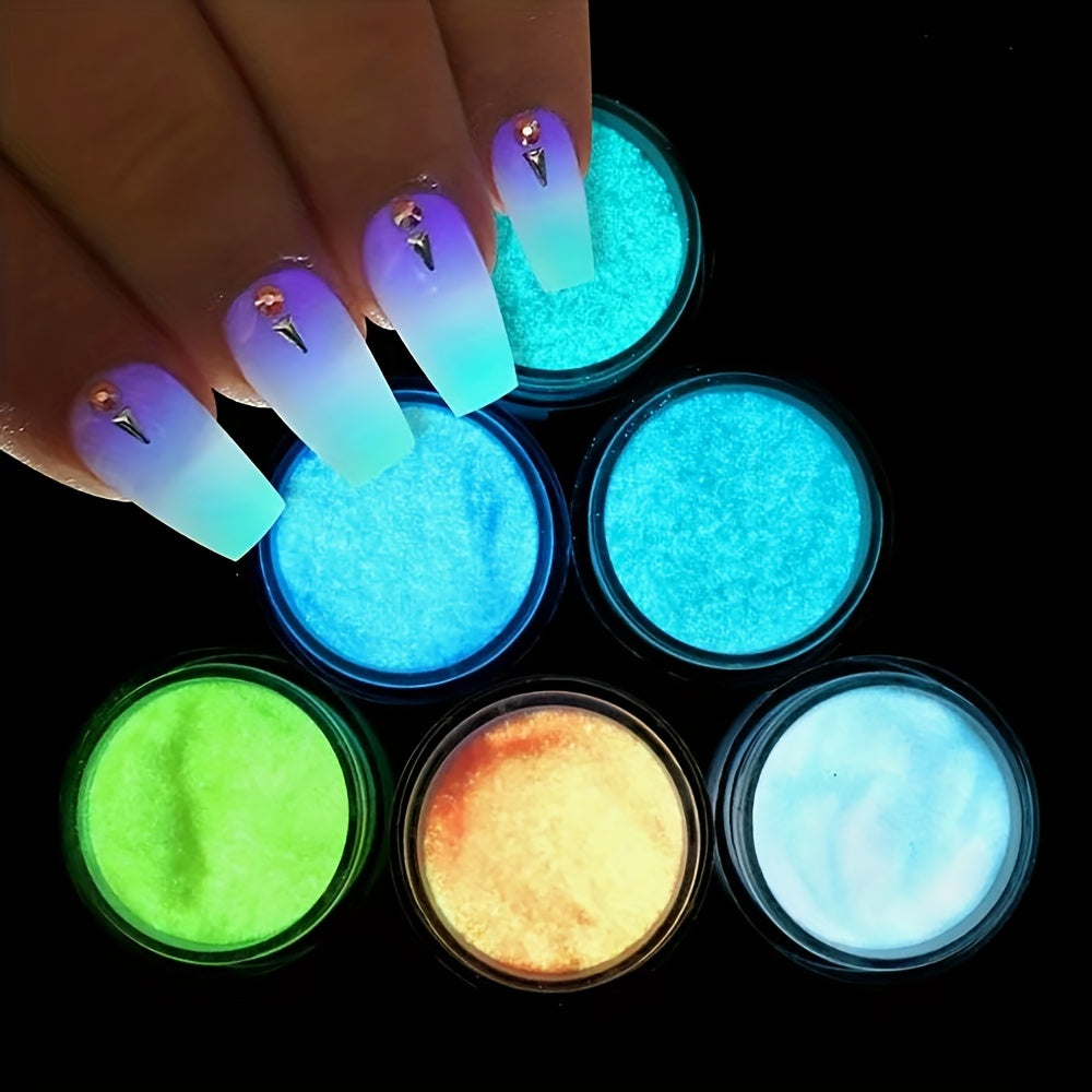 12pcs/Set Luminous Glow-in-the-Dark Dip Powder