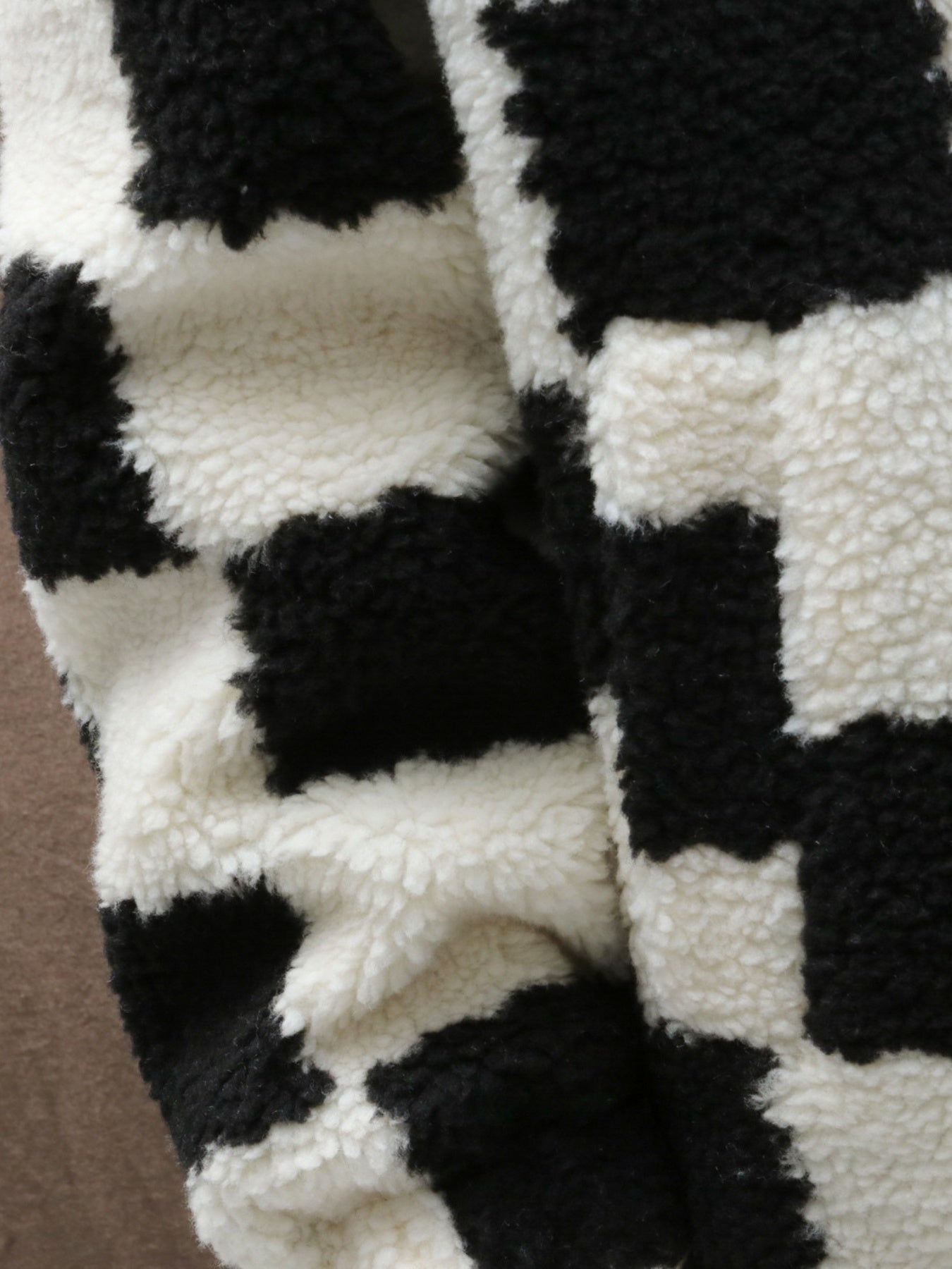 Thick Plaid Lambswool Jacket with Polar Fleece Lining