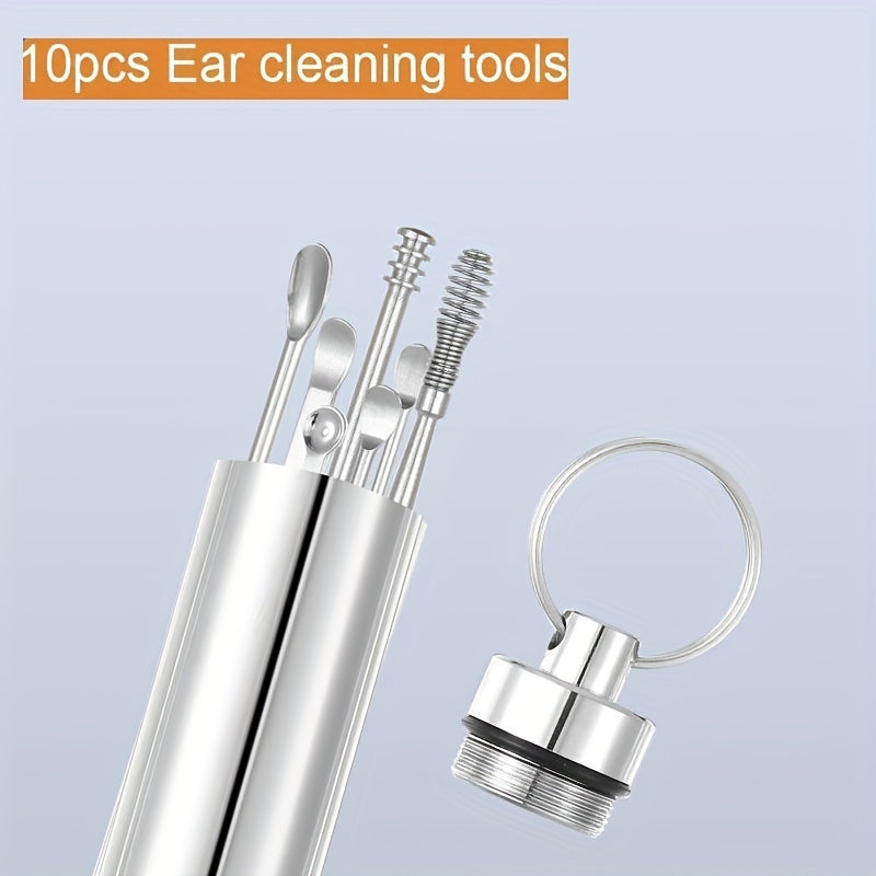 10pcs Stainless Steel Ear Wax Removal Tool Set
