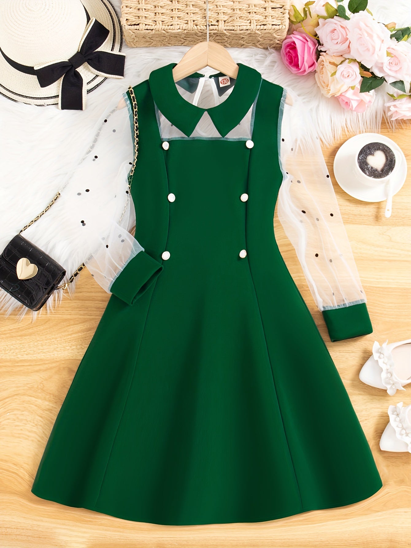 4 Color Midi Length Long Sleeve Summer Dress