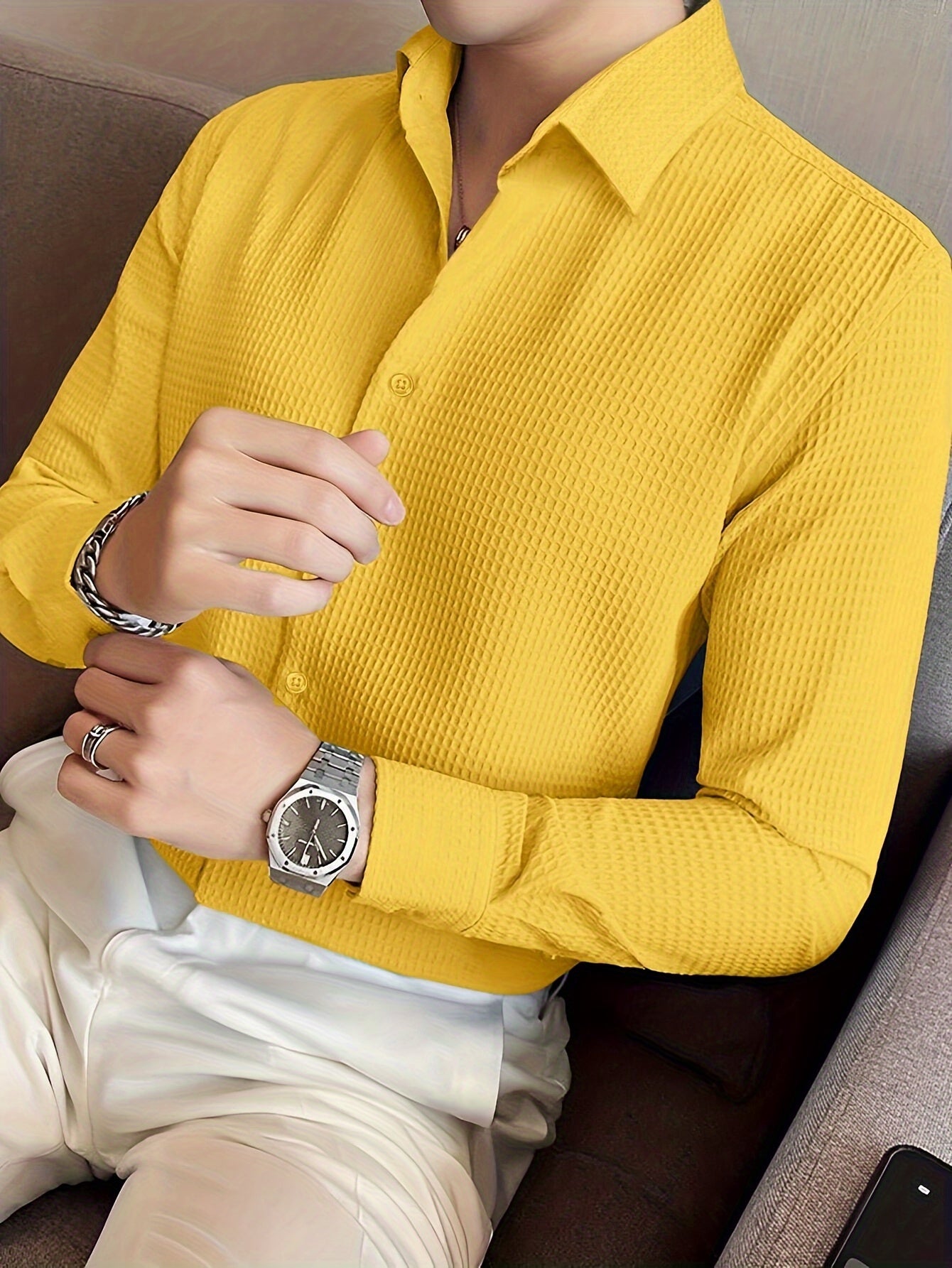 Long Sleeve Waffle Shirt
