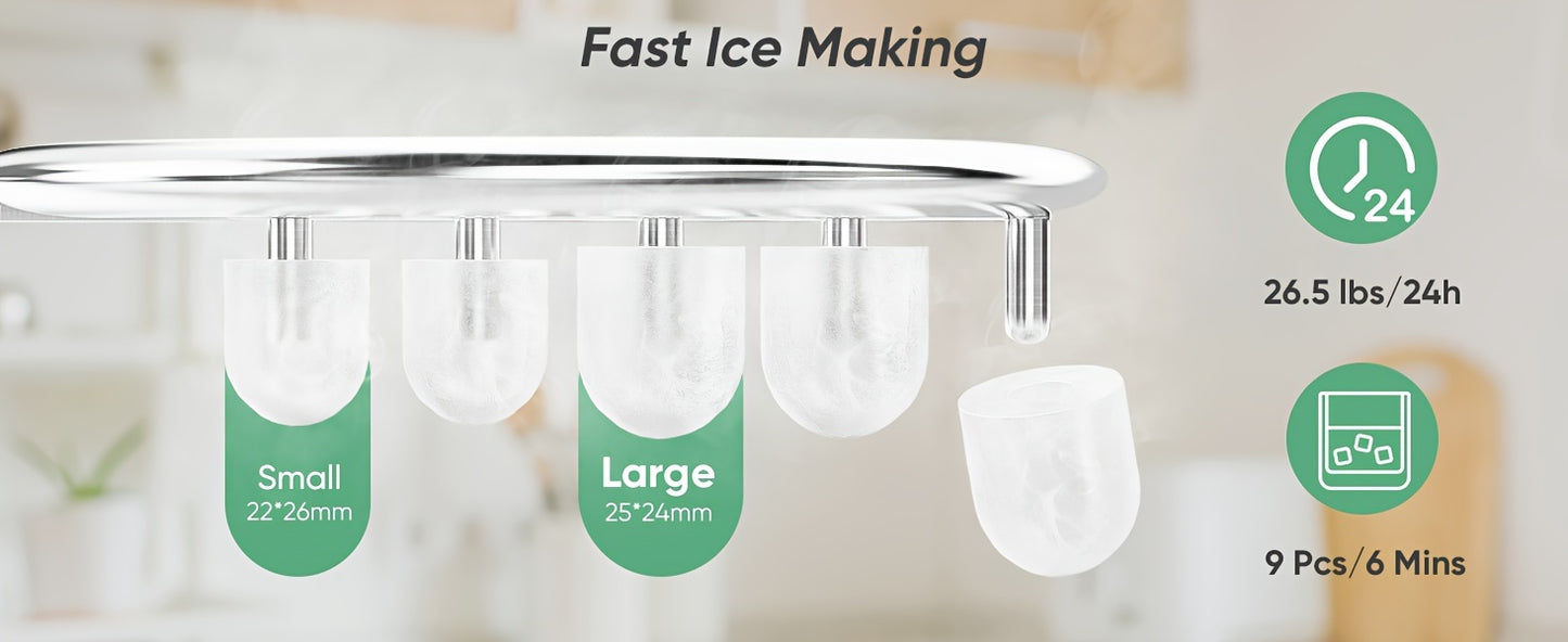 26lbs Portable Countertop Ice Maker Machine