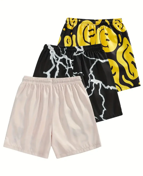 3-Pack Set of Men's Fashion Board Shorts
