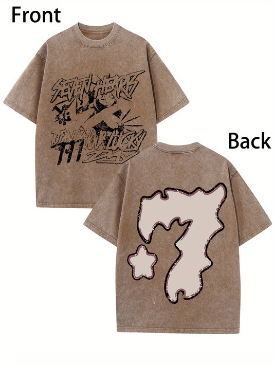 Retro Printed men's vintage round neck short sleeve cotton t-shirt