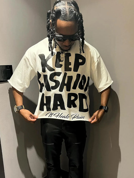 KEEP FASHION HARD Men's 100% Pure Cotton T-Shirt