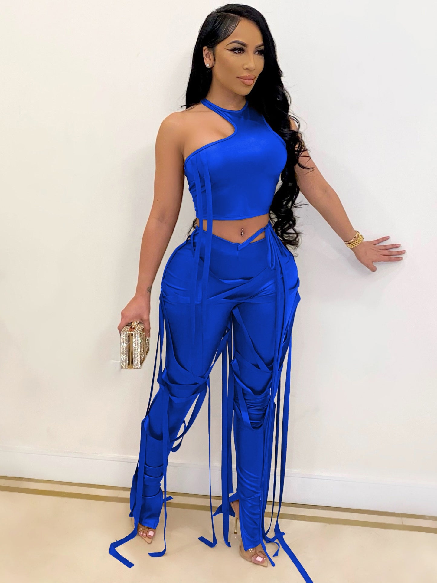 Solid Sexy Two-piece Set