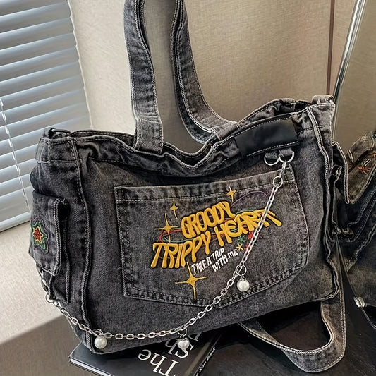 Large Vintage-Style Tote Bag