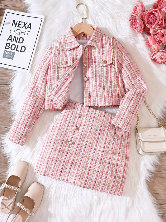 2 Pieces Little Girl's Cardigan Set