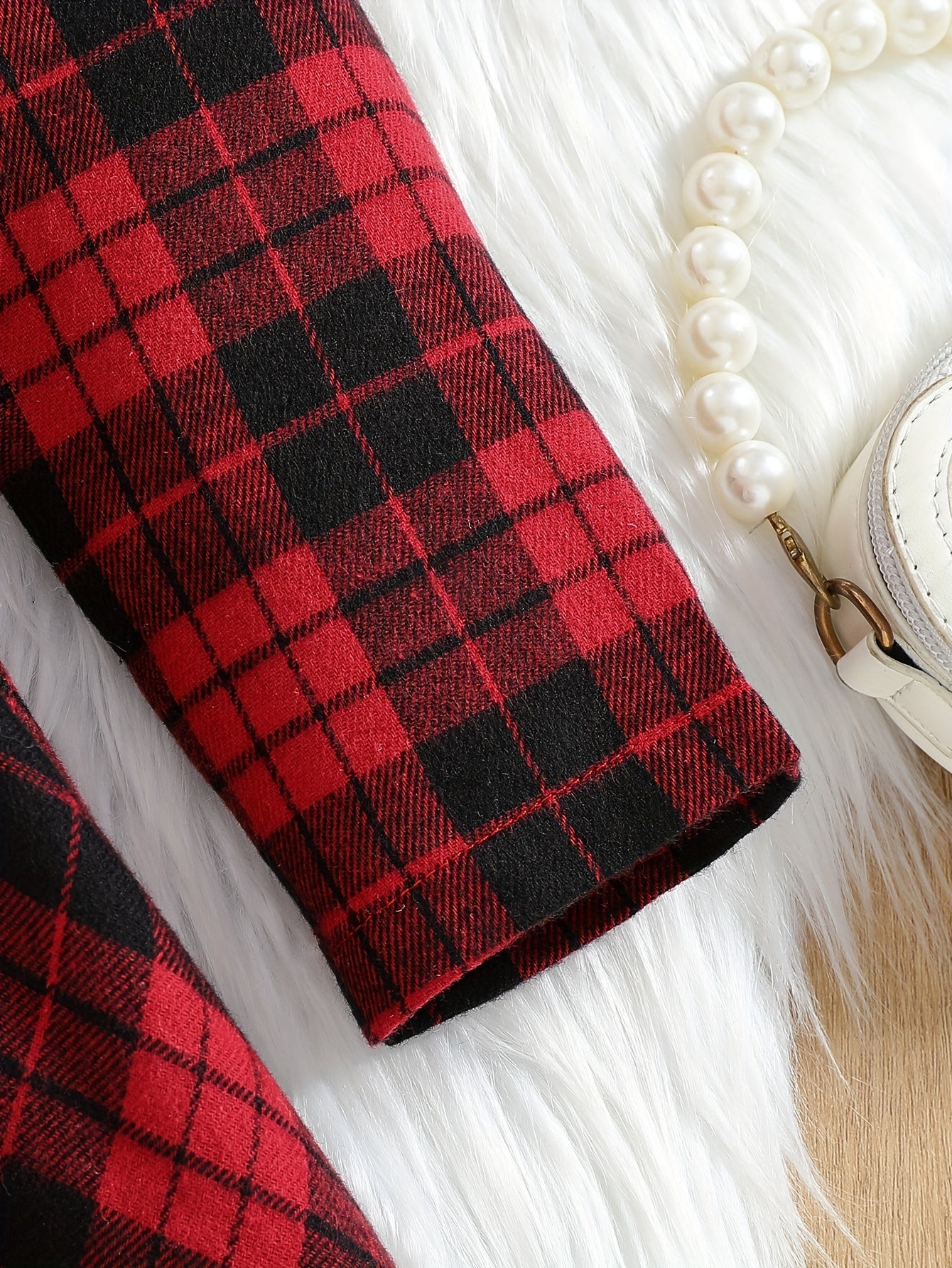 Little Girl Plaid Long Sleeve Shirt Dress