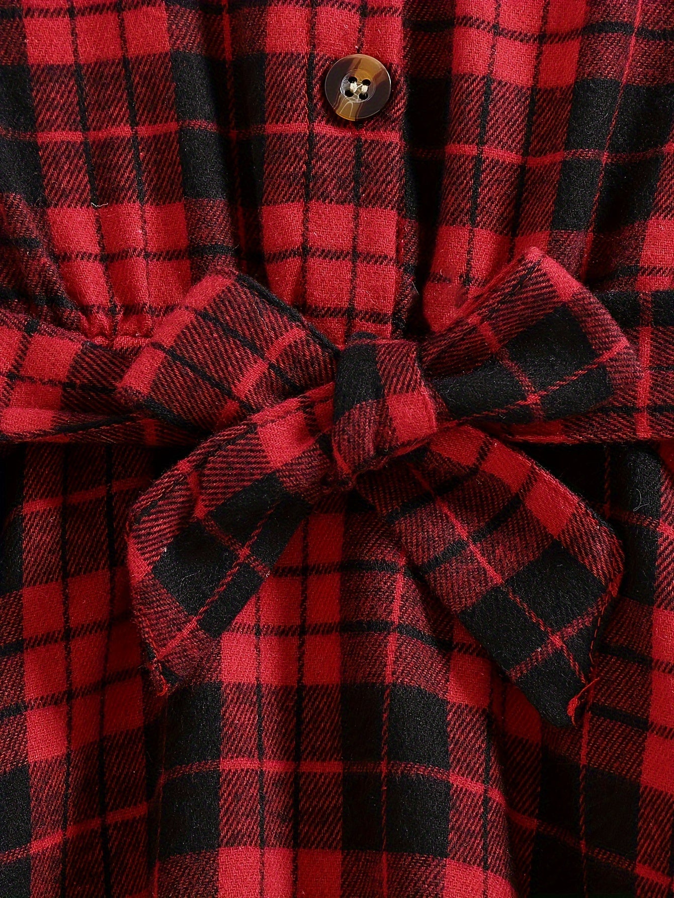 Little Girl Plaid Long Sleeve Shirt Dress