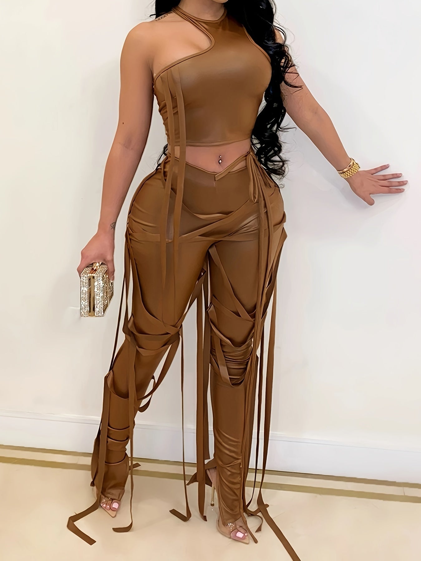 Solid Sexy Two-piece Set