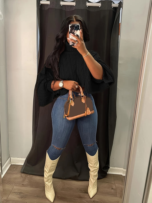 Turtleneck Cropped Sweater