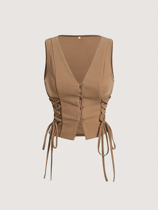 Elegant Women's Vest with V-Neck