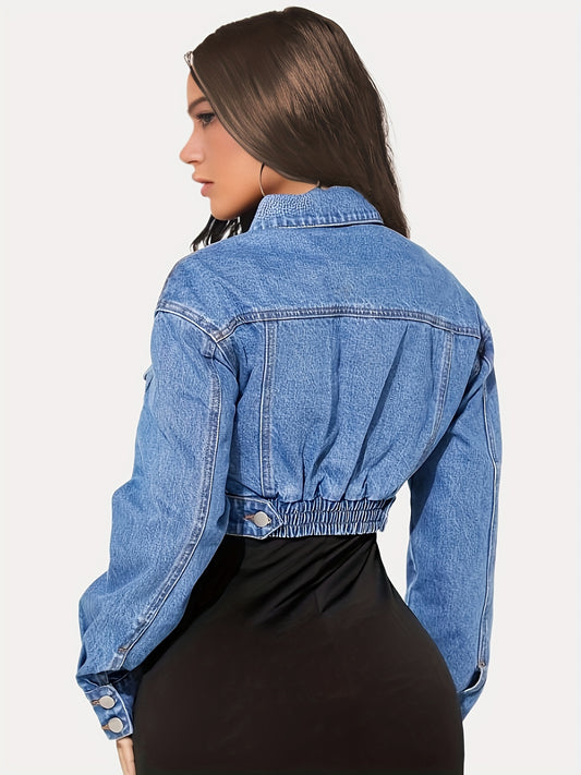 Women's Chic Collared Denim Jacket