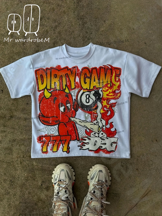Y2K Style Print Tee Shirt, Tees for Men, 100% Pure Cotton Fabric