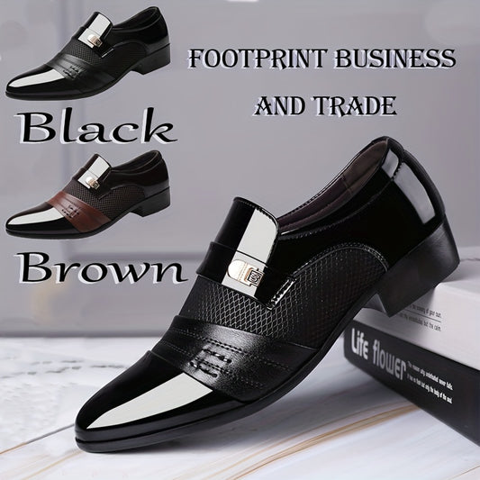 Plus Size Men's Solid Color Slip On Business Shoes