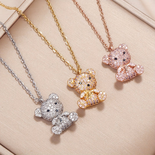 Radiant Bear Pendant Necklace