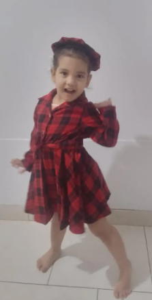 Little Girl Plaid Long Sleeve Shirt Dress