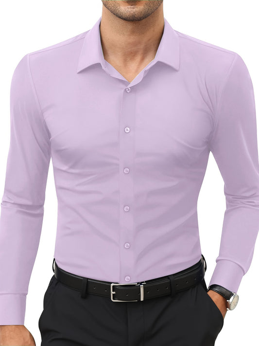 Basic Solid Men's Daily Stretch Formal Dress