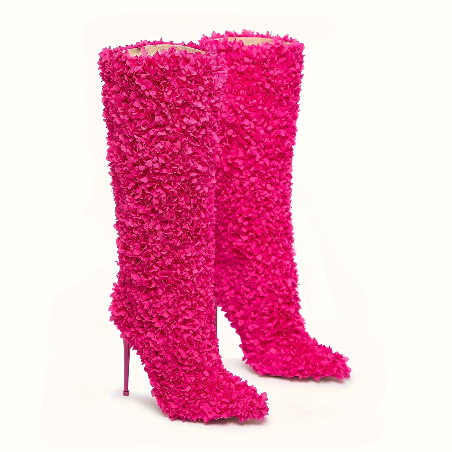 Floral High-Heel Over-the-Knee Boots