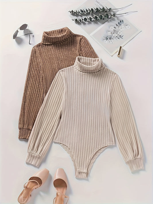 2 Pack Solid Color Ribbed Bodysuit