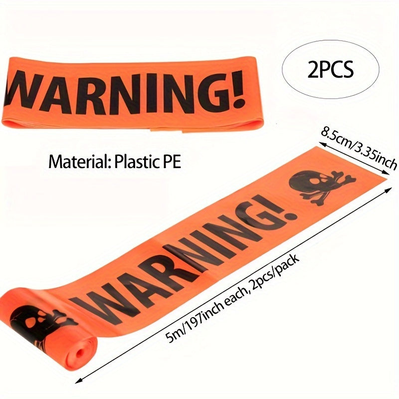 2pcs, 33ft Halloween Fright Caution Tape