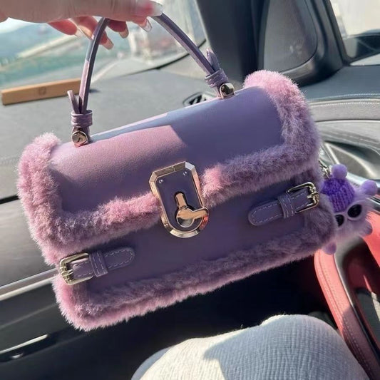 High-End Texture Niche Fashion Versatile One-Shoulder Plush Crossbody Bag