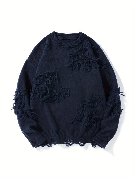 Men's Distressed Knit Sweater