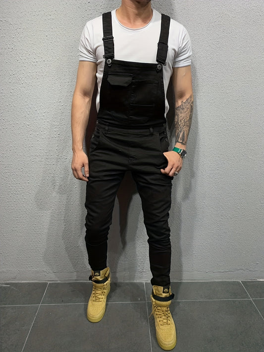 Mens Premium Slim Fit Denim Overalls