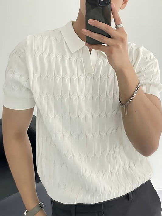 Men's Geometric Print Knitted Golf Sweater